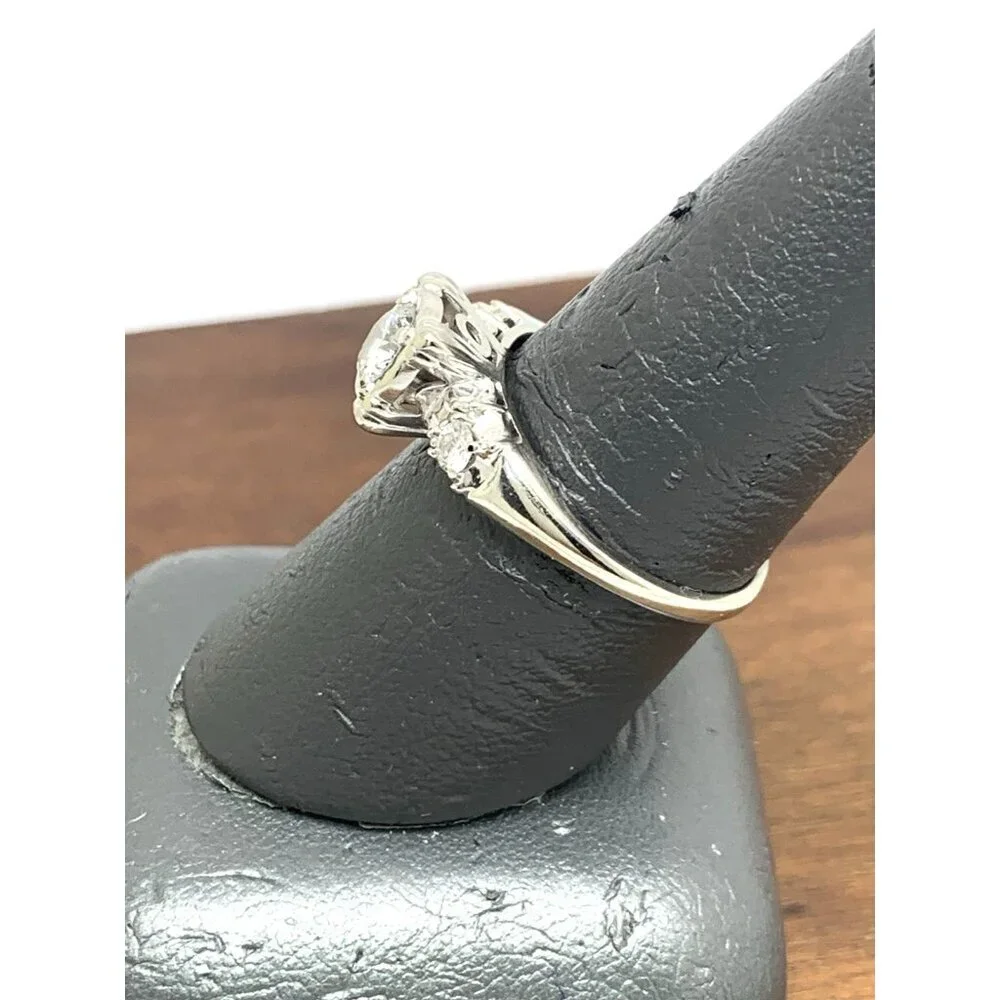 Engagement Ring Diamond 0.50ctw 14k White Gold Round Women's Jewelry Size 8